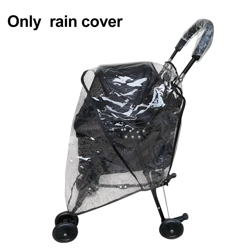 Pet Warm Dog Stroller Cover Magic Sticker Cat Foldable Waterproof Clear Plastic