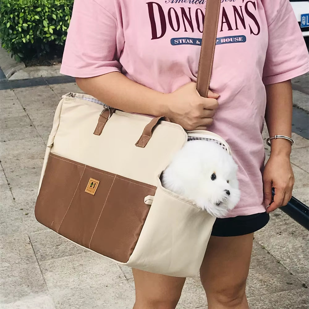 Pet Carrier Portable Cat and Dog Outgoing Bag Breathable Pet Carrying Pouch Travel Duffle for Cats Small Dogs Car Seat Carrier