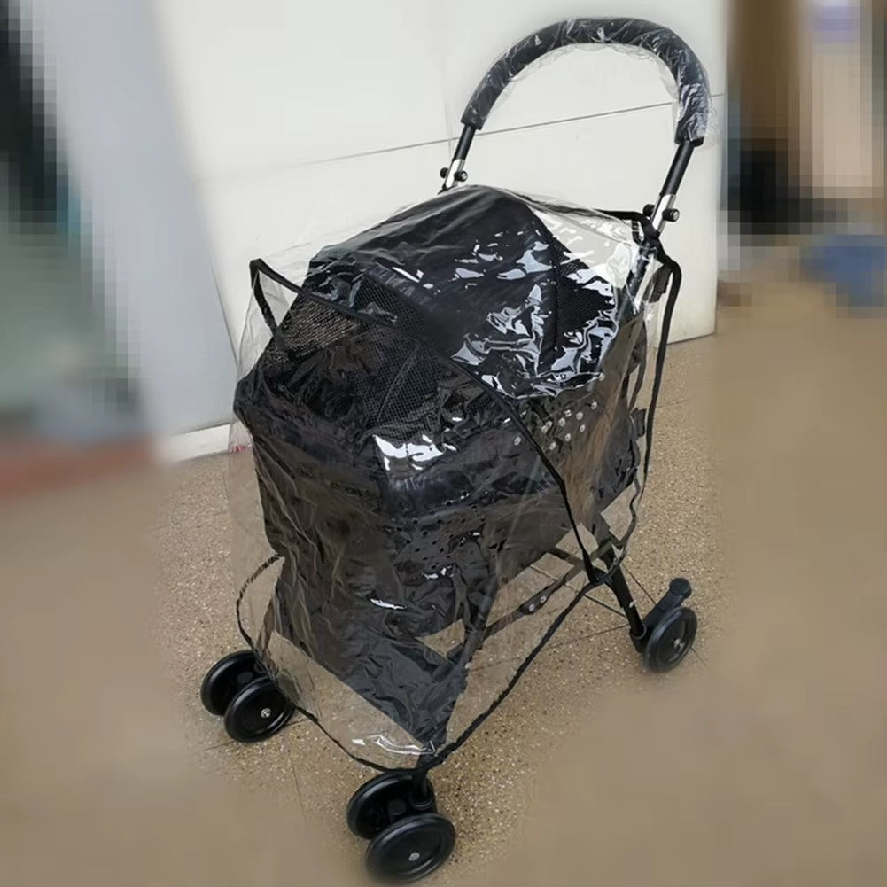Pet Warm Dog Stroller Cover Magic Sticker Cat Foldable Waterproof Clear Plastic