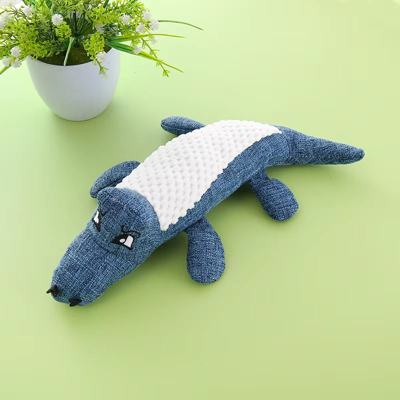 3Pcs Pet Chew Toys Interactive Cartoon Animal Plush Alligator Shape Dog Sound Toy Gnawing Grinding Teeth Training Supplies 01