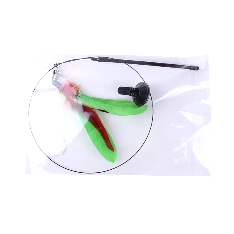 Cat Toys Simulation Bird Interactive Sucker Feather Bird with Bell Cat Stick Toy for Kitten Playing Teaser Wand Toy Cat Supplies