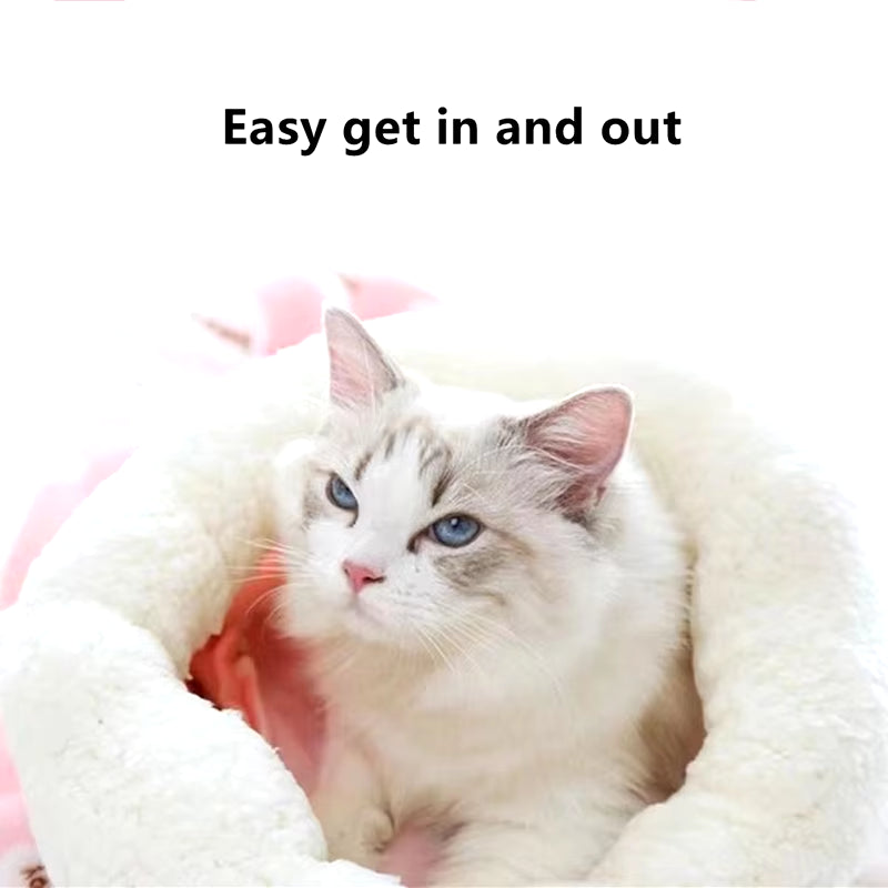 Comfortable Cat Sleeping Bag Soft Cat Bed Warm Closed Cat Bed Funny Tunnel Pet Nest Lovely Nest for Cats 2.5-7Kg Pet Supplies