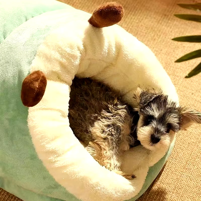 Warm Small Dog Kennel Bed Breathable Dog House Cute Slippers Shaped Dog Bed Cat Sleep Bag Foldable Washable Pet House