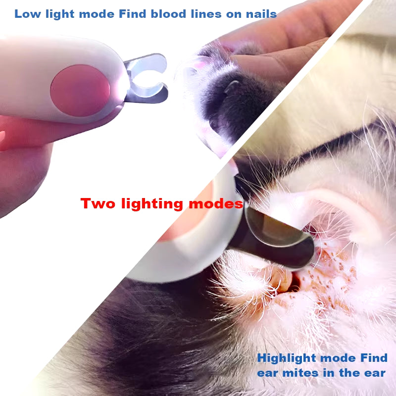 Professional Pet Nail Clipper LED Light Pet Nail Clipper Claw Grooming Scissors for Cats Small Dogs Scissors Cat Accessories