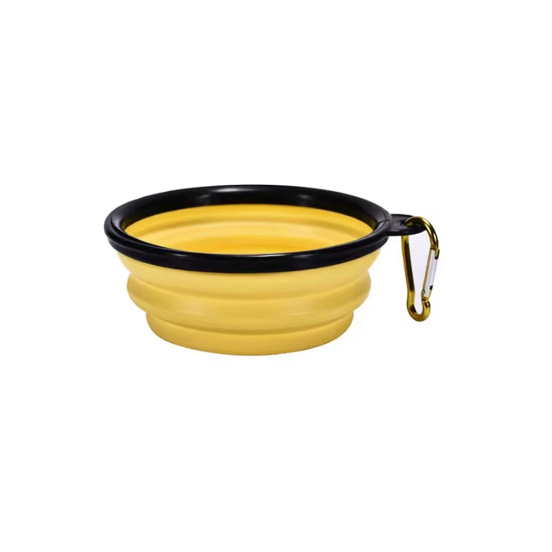 Folding Pet Bowl Dog Bowl with Carabiner Outdoor Camping Travel Portable Folding Supplies Dishes Cat Food Water Bowl