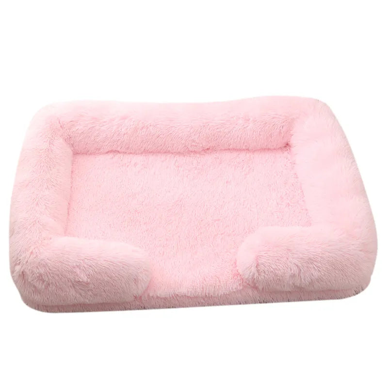 Large Dog Bed Dog Plush Pet Bed Winter Thickened Pad Dog Sleeping Bed Sofa Removable Pad Dog Small Large Dog Square Kennel