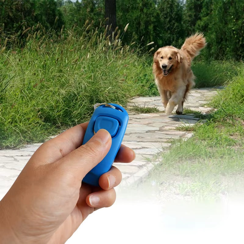 2 in 1 Pet Dog Training Clicker Pet Dog Cat Training Whistles Key Ring and Wrist Strap Dog Trainings Behavior Pet Supplies