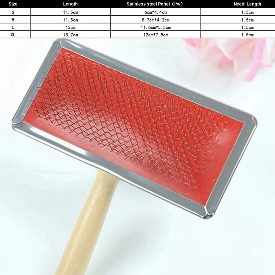 Wool Carding Comb Shedding Tool Pet Cleaning Spinning Needle Grooming Cats Supplies Dogs Hair Wooden Handle Slicker Brush Profes