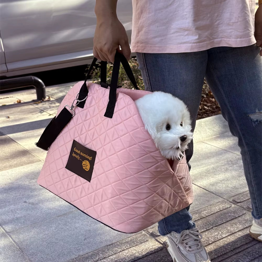 Dog Cats Car Seat Protector Bag Portable Soft Fabric Dog Cat Carrier Bags, for Dogs Cats Travel Warm Shoulder Bag Dog Supplies