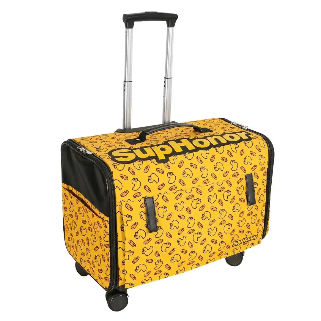 Large Pet Dog Trolley Load 15KG 4 Universal Wheels Pet Stroller Cat Dog Carrier Bag Wheeling Suitcase for Big Pet Travel Case