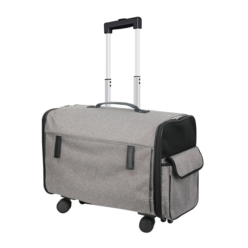 Large Pet Dog Trolley Load 15KG 4 Universal Wheels Pet Stroller Cat Dog Carrier Bag Wheeling Suitcase for Big Pet Travel Case