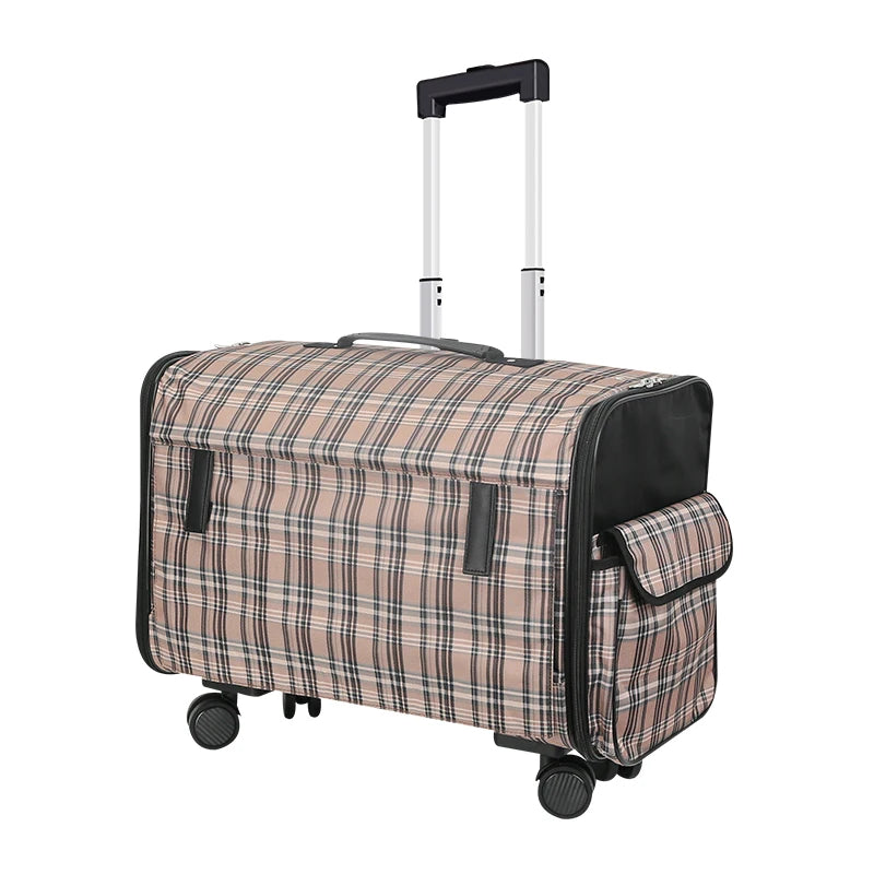 Large Pet Dog Trolley Load 15KG 4 Universal Wheels Pet Stroller Cat Dog Carrier Bag Wheeling Suitcase for Big Pet Travel Case