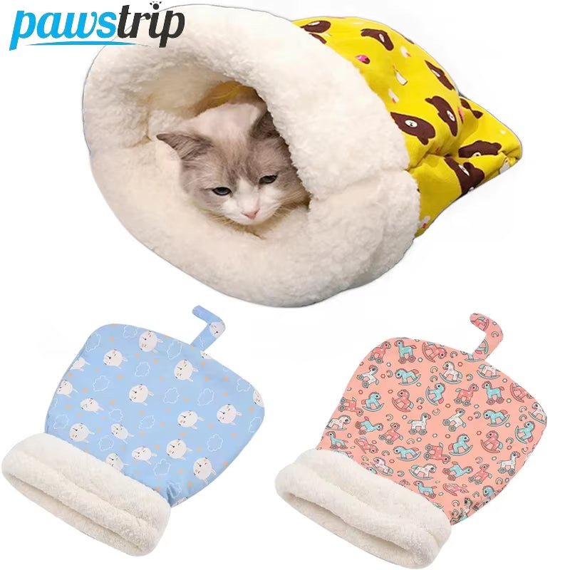 Comfortable Cat Sleeping Bag Soft Cat Bed Warm Closed Cat Bed Funny Tunnel Pet Nest Lovely Nest for Cats 2.5-7Kg Pet Supplies