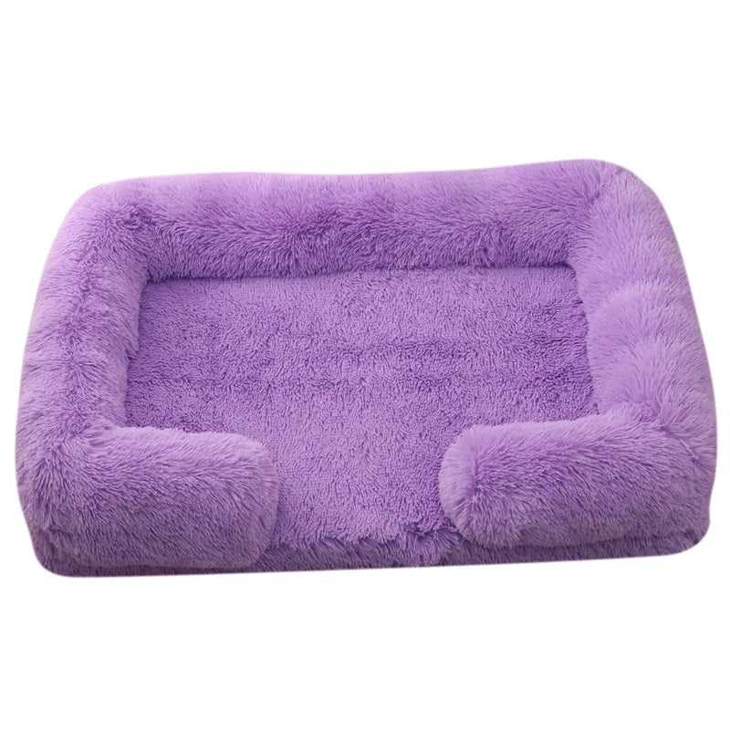 Large Dog Bed Dog Plush Pet Bed Winter Thickened Pad Dog Sleeping Bed Sofa Removable Pad Dog Small Large Dog Square Kennel