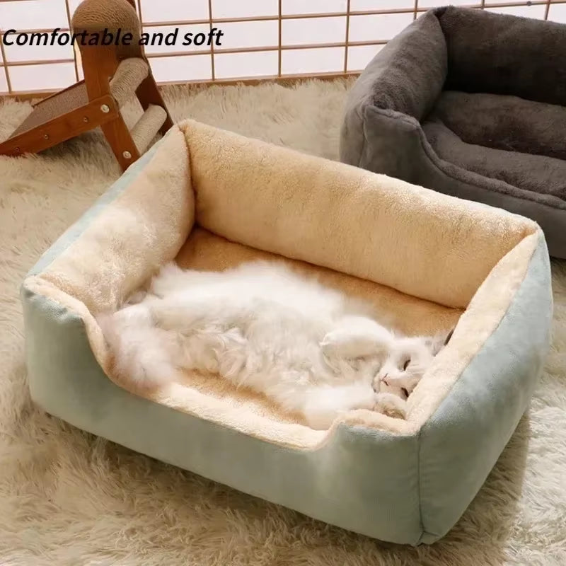 Bed for Cats Dogs Warm Thickened Cat Bed Kitten Cushions Dog Houses Cat Dog Sleeping Nest Pet Mattress