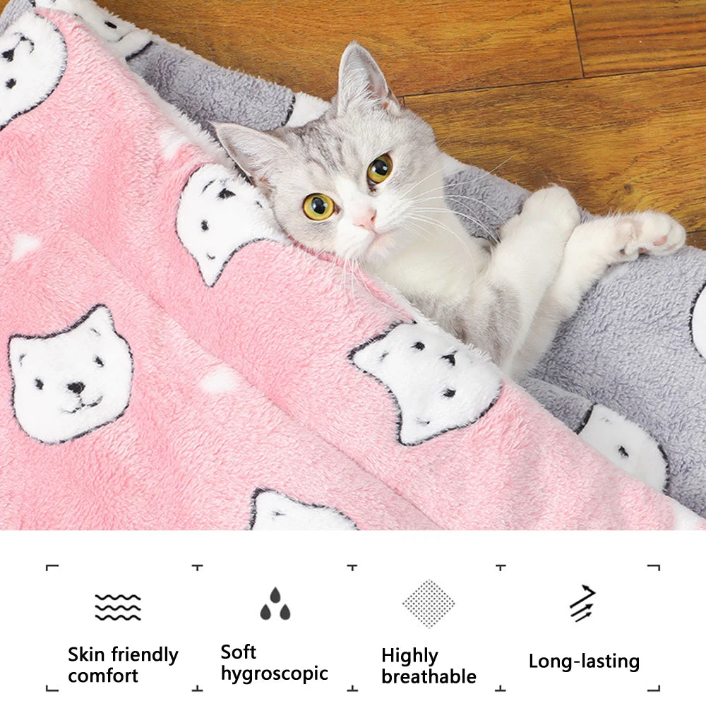 Pet Autumn Winter Warm Thick Sleeping Mat Pet Dog Sofa Mat Elastic Cat Soft Bed Mat