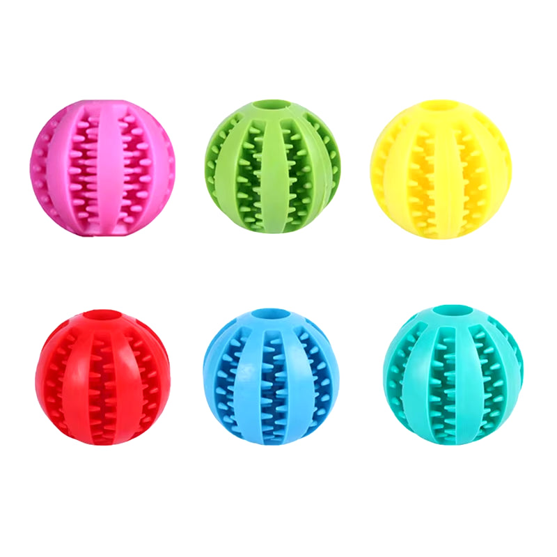 New Pet Dog Toy Interactive Rubber Balls for Small Large Dogs Puppy Cat Chewing Toys Pet Tooth Cleaning Indestructible Dog Ball