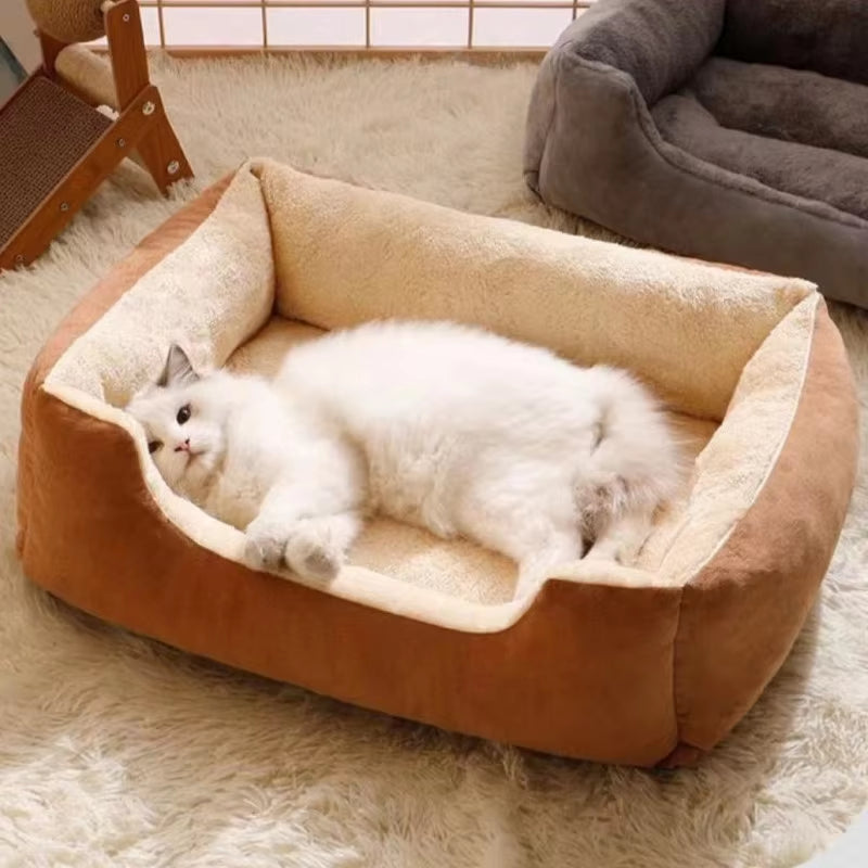 Bed for Cats Dogs Warm Thickened Cat Bed Kitten Cushions Dog Houses Cat Dog Sleeping Nest Pet Mattress