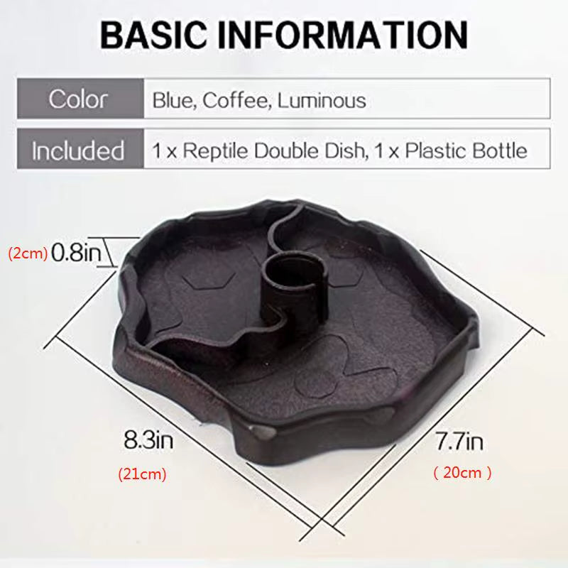 Reptile Feeders Waterer Automatic-Refilling Turtle Water Dispenser Bottle Tortoise Food Water Bowl Feeding Dish for Lizards