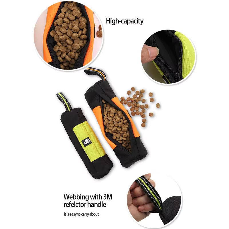 Feed Dummy Dog Pet Treat Bag Reflective Dog Training Carry Treats Dog Toys Pet Feed Pocket Pouch Poop Bag Dispenser
