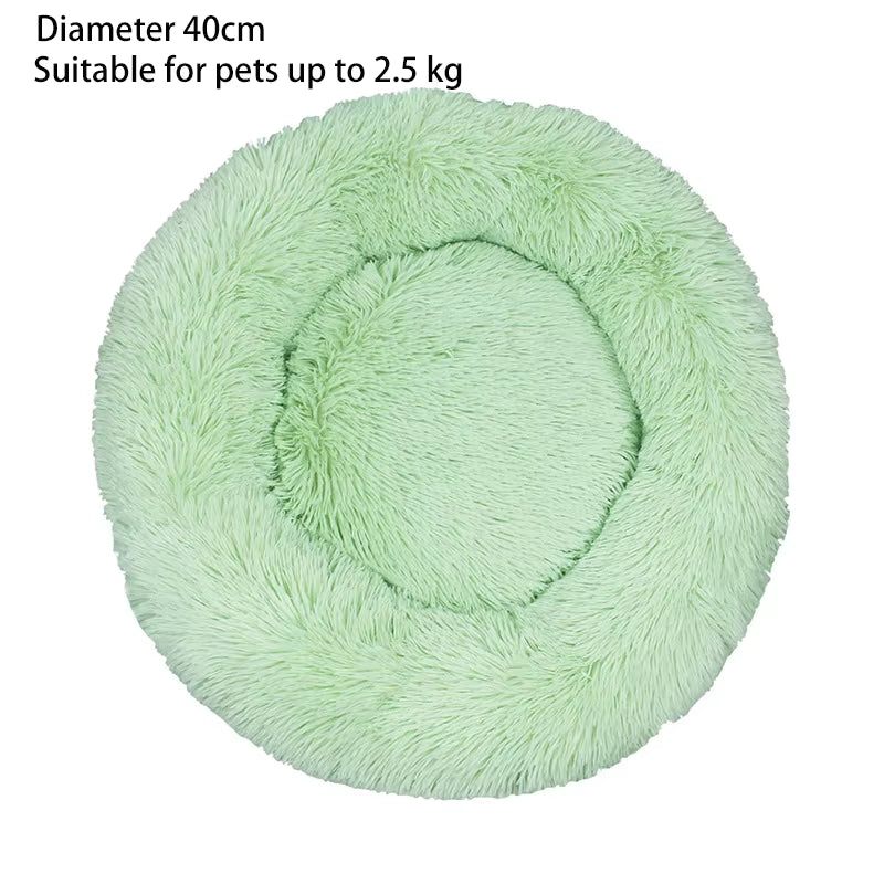 Cat Nest round Soft Shaggy Mat for Kittens Chihuahua Indoor Dog Cat Bed Pet Supplies Removable Machine Washable Pillow Bed