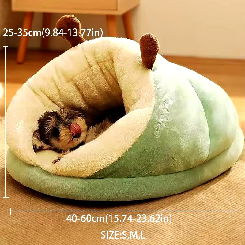 Warm Small Dog Kennel Bed Breathable Dog House Cute Slippers Shaped Dog Bed Cat Sleep Bag Foldable Washable Pet House
