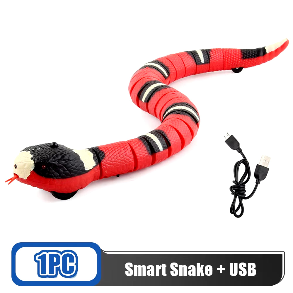 Smart Sensing Cat Toys Interactive Automatic Eletronic Snake Cat Teaser Indoor Play Kitten Toy USB Rechargeable for Cats Kitten