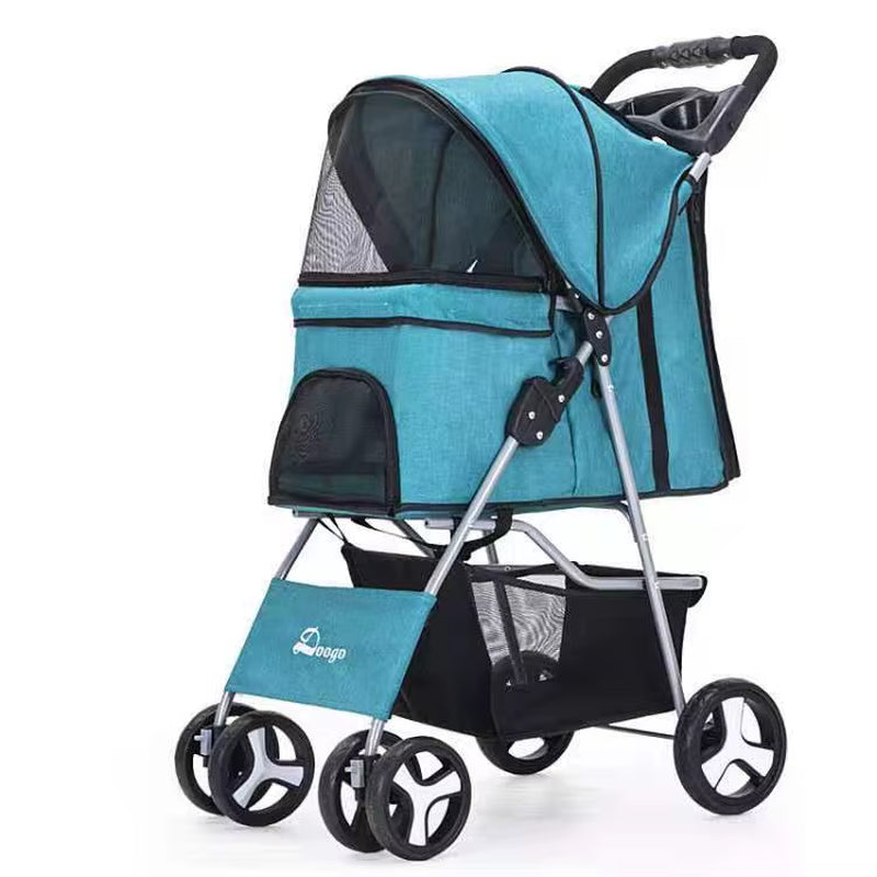 2023 Pet Dog Stroller Cats Baby Stroller Detachable One-Shoulder Handbag Portable Breathable Dog Cat Trolley Pet Carrier Bag