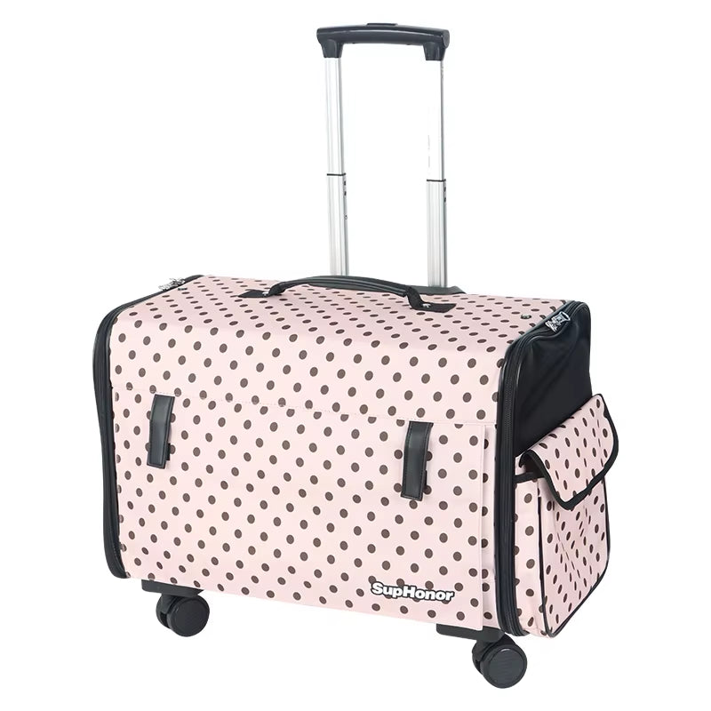 Large Pet Dog Trolley Load 15KG 4 Universal Wheels Pet Stroller Cat Dog Carrier Bag Wheeling Suitcase for Big Pet Travel Case