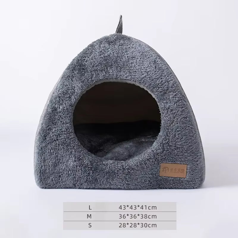 New Triangle Cat Nest Closed Cat House Pet Nest Warm and Thickened Deep Sleep Dog Nest Pet Supplies Closed Cat Bed Cat Tents