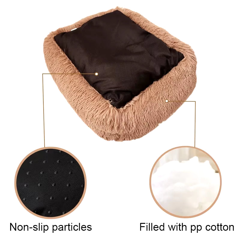 Rectangle Plush Dog Bed Winter Warm Mat Small Medium Big Pet Cat Dog Bed Kennel Puppy Sofacama Cat Cushion Pets Sofa Accessories