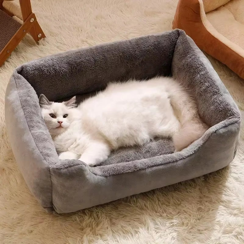 Bed for Cats Dogs Warm Thickened Cat Bed Kitten Cushions Dog Houses Cat Dog Sleeping Nest Pet Mattress