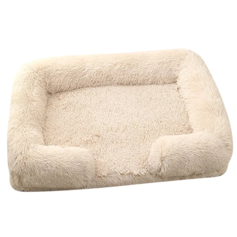 Large Dog Bed Dog Plush Pet Bed Winter Thickened Pad Dog Sleeping Bed Sofa Removable Pad Dog Small Large Dog Square Kennel