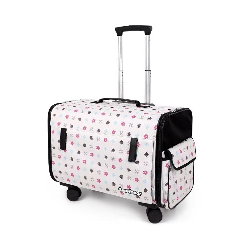 Large Pet Dog Trolley Load 15KG 4 Universal Wheels Pet Stroller Cat Dog Carrier Bag Wheeling Suitcase for Big Pet Travel Case
