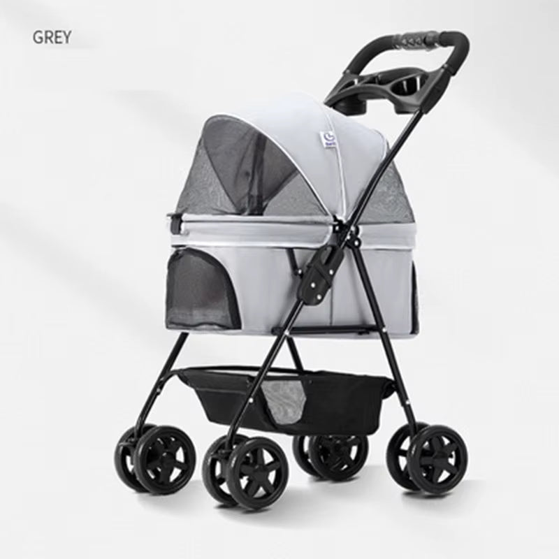 Pet Stroller for Dogs Cats Luxury Dog Carrier Strollers Breathable Travel Stroller Pushchair Separation Four-Wheeled Strollers