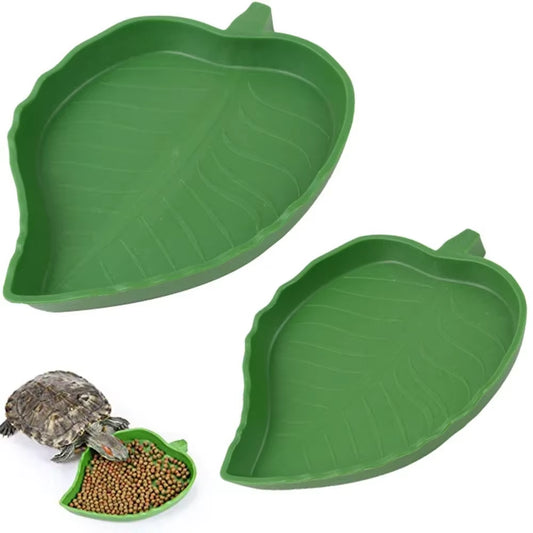 Leaf Shape Reptile Feeder Food Water Bowl for Turtle Lizards Hamsters Snakes Tortoise Gecko Small Pets Feeder Pet Supplies