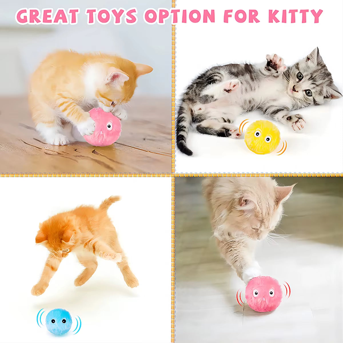 Cat Toys Smart Interactive Ball Catnip Cat Training Toy Pet Playing Ball for Cats Kitten Kitty Pet Squeaky Toy Supplies Products