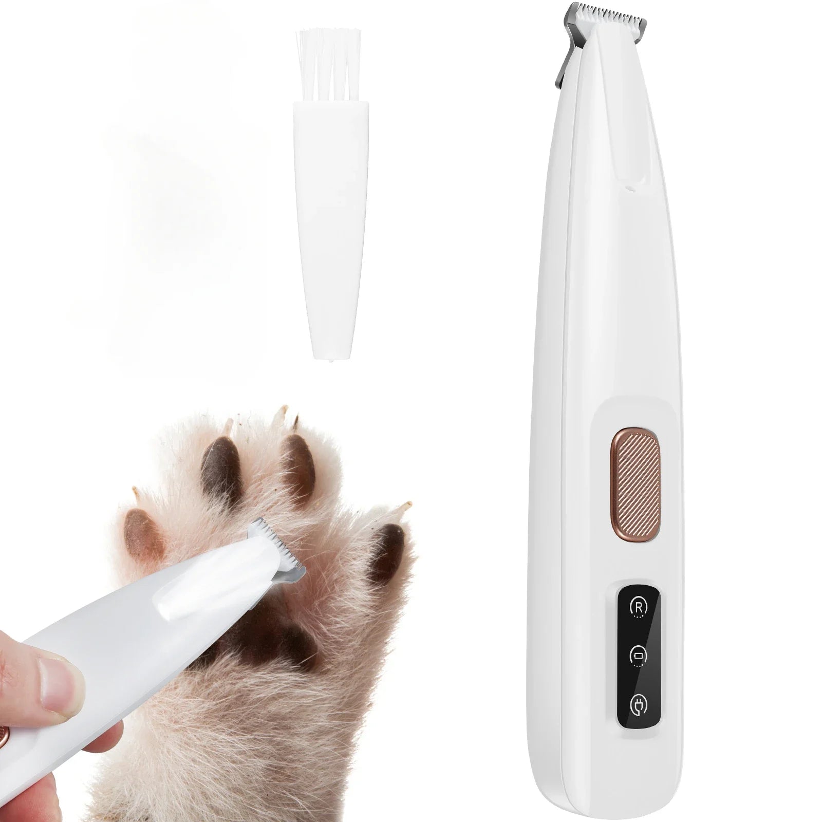 New Dog Paw Trimmer with LED Light Fully Waterproof Pet Hair Trimmer with LED Display Dog Clippers for Grooming 18Mm Widen Blade