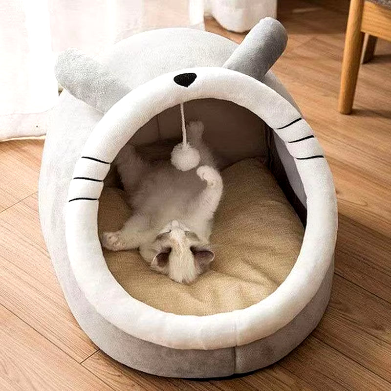 Deep Sleep Cat Bed Cartoon Pet Bed Foldable Removable Washable Pet Sleeping Bed for Small Dog Mat Bag Cave Cats Bed