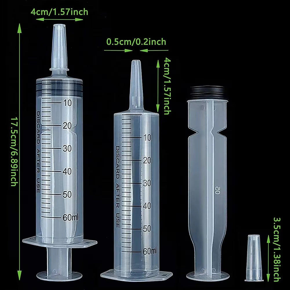 60Ml Liquid Syringe Glue Filling Enema Syringe Nutrient Sterile Health without Needle Watering Refilling for Animal Food Feeding