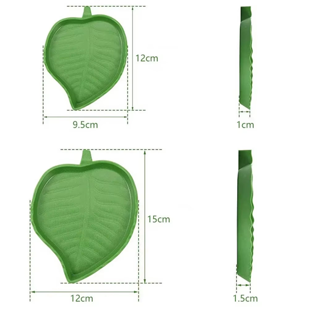 Leaf Shape Reptile Feeder Food Water Bowl for Turtle Lizards Hamsters Snakes Tortoise Gecko Small Pets Feeder Pet Supplies