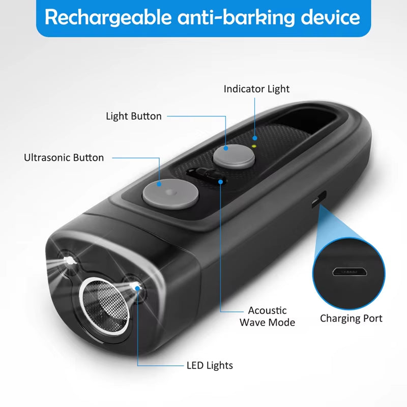 Dog Repeller Ultrasonic Deterrent Device anti Barking Stop Bark Control Dog Behaviors Correct Training Device Lightweight