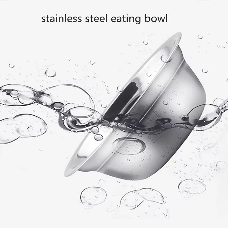 Dog and Cat Self-Service Feeder Anti-Knock Double Bowl Water Bottle Pet Supplies Stainless Steel Feeder Cat Drinking Fountain