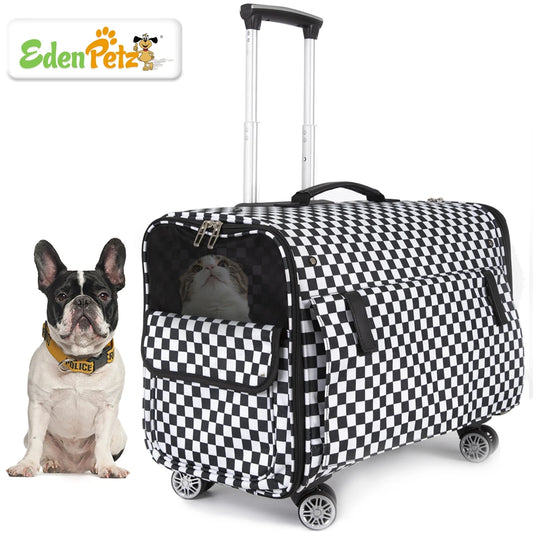 Large Pet Dog Trolley Load 15KG 4 Universal Wheels Pet Stroller Cat Dog Carrier Bag Wheeling Suitcase for Big Pet Travel Case