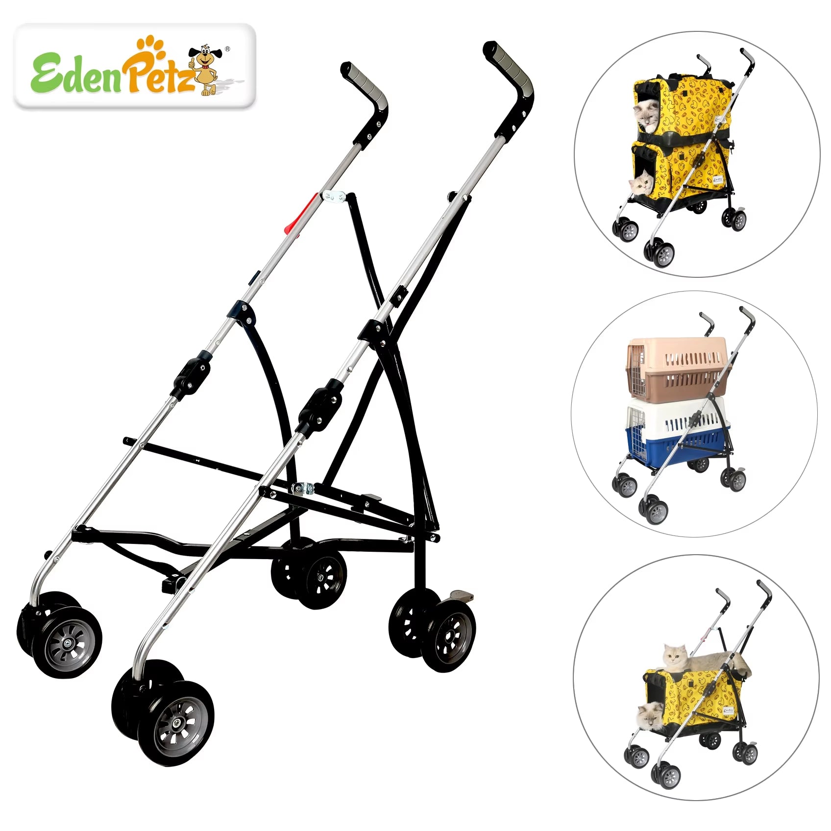 Russia Free Ship Pet Stroller Frame for Car Seat Bag Simple Foldable Trolley Transport Multifunction Cat Dog Stroller