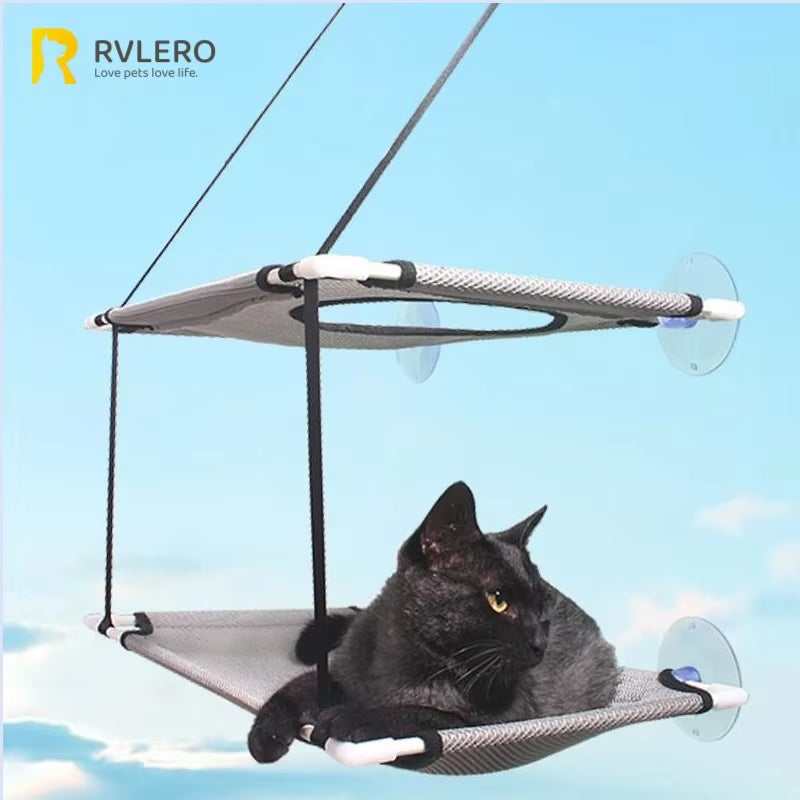 Cat Hammock Window Bed Kitten Sunny Seat Hanging Mount Beds Cat Sofa Playing Double-Decker Tunnels Suction Cup Wall Pet Hanging