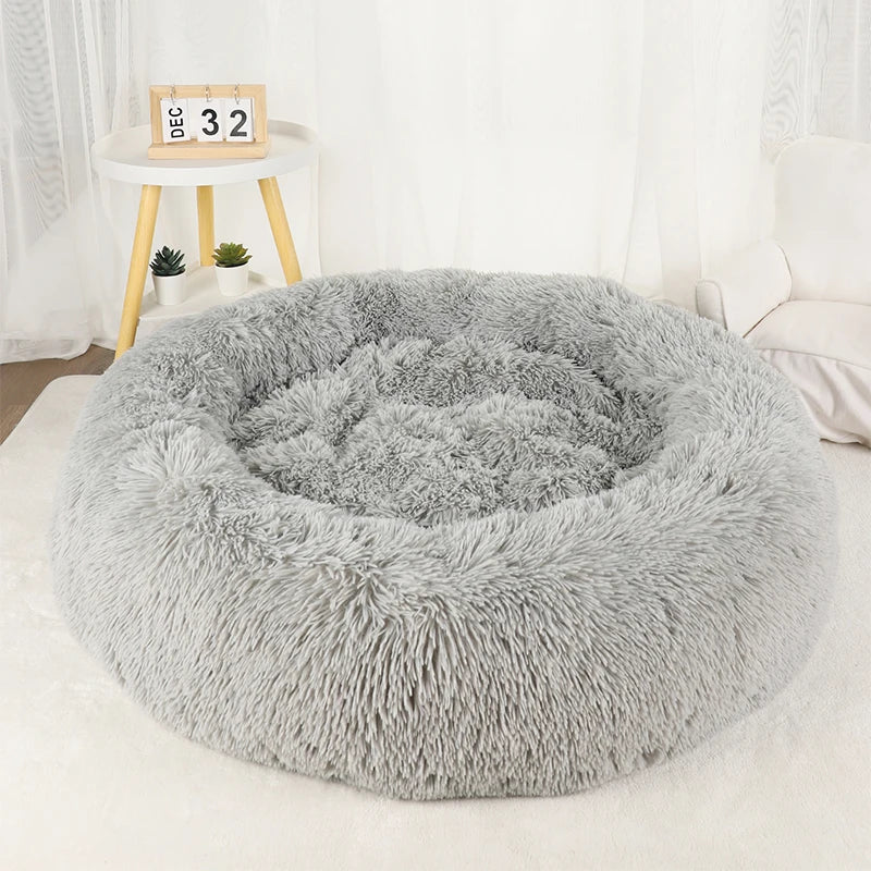 Dog Bed Donut Big Large round Basket Plush Beds for Dogs Medium Accessories Fluffy Kennel Small Puppy Washable Pets Cat Products