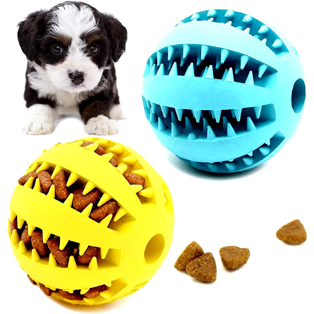 New Pet Dog Toy Interactive Rubber Balls for Small Large Dogs Puppy Cat Chewing Toys Pet Tooth Cleaning Indestructible Dog Ball