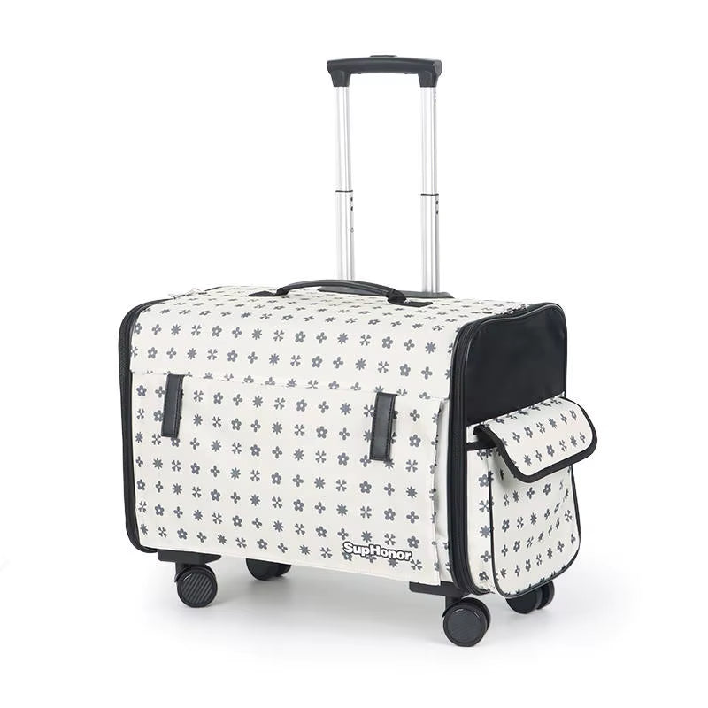 Large Pet Dog Trolley Load 15KG 4 Universal Wheels Pet Stroller Cat Dog Carrier Bag Wheeling Suitcase for Big Pet Travel Case
