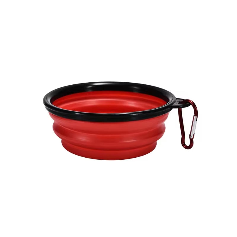 Folding Pet Bowl Dog Bowl with Carabiner Outdoor Camping Travel Portable Folding Supplies Dishes Cat Food Water Bowl